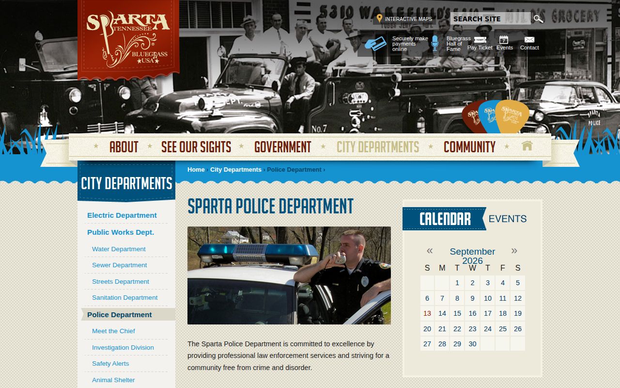 Sparta Police Department White County arrest report contact page